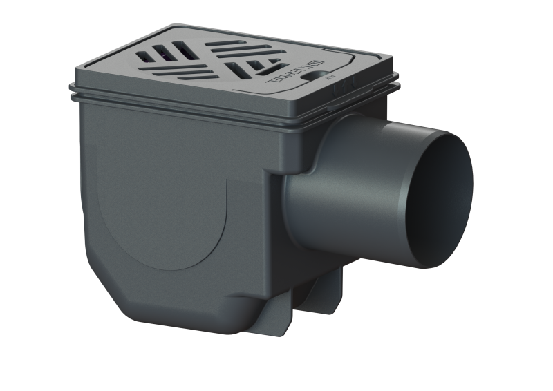 Kellerablauf DN 100, Rost schwarz, 150 x 190 mm | 1963-07-01