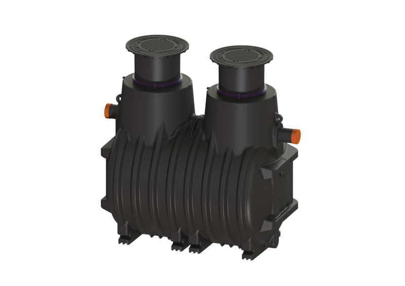 Öl-/Benzinabscheider EasyOil NS 10, Klasse II, 4300l, D, In/Outlet PE
